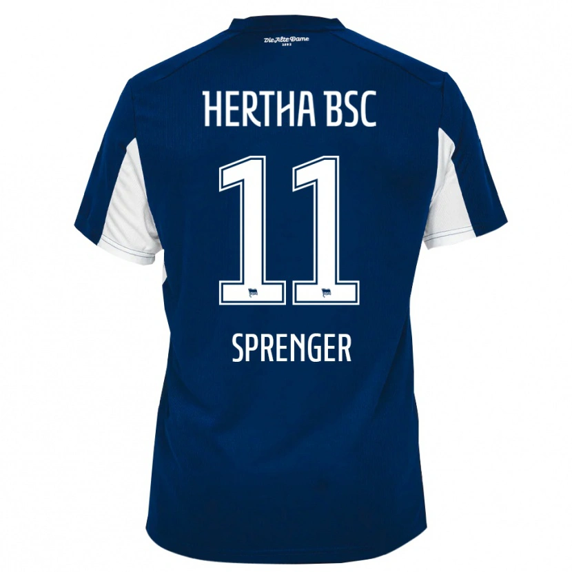 Danxen Dzieci Tiago Sprenger #11 Biało Niebieski Domowa Koszulka 2025/26 Koszulki Klubowe