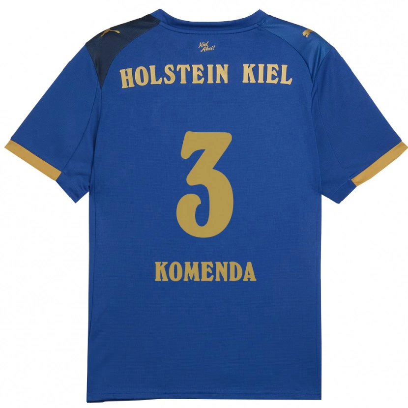 Danxen Dzieci Marco Komenda #3 Niebiesko Złoty Domowa Koszulka 2025/26 Koszulki Klubowe