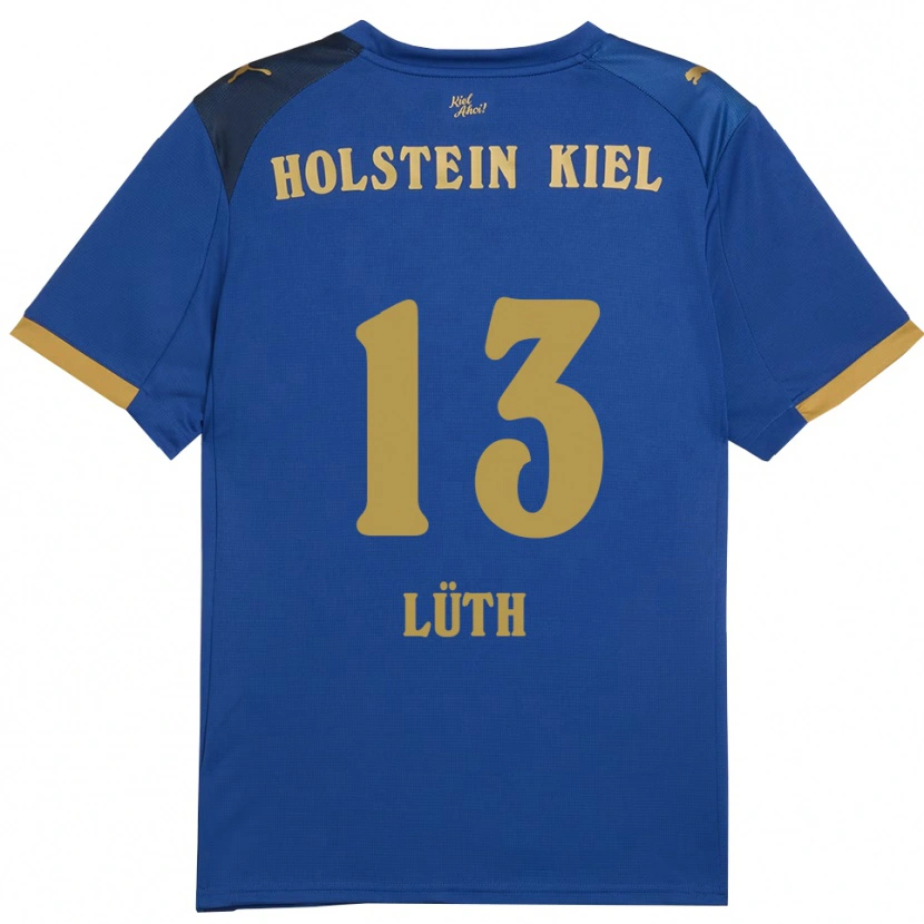 Danxen Dzieci Felix Lüth #13 Niebiesko Złoty Domowa Koszulka 2025/26 Koszulki Klubowe
