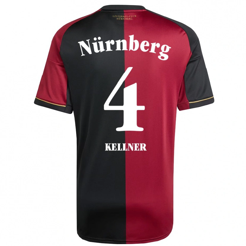 Danxen Dzieci Benedikt Kellner #4 Burgundowo Czarny Domowa Koszulka 2025/26 Koszulki Klubowe