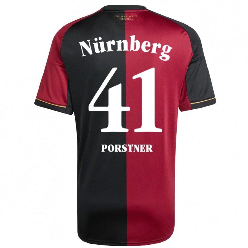 Danxen Dzieci Eric Porstner #41 Burgundowo Czarny Domowa Koszulka 2025/26 Koszulki Klubowe