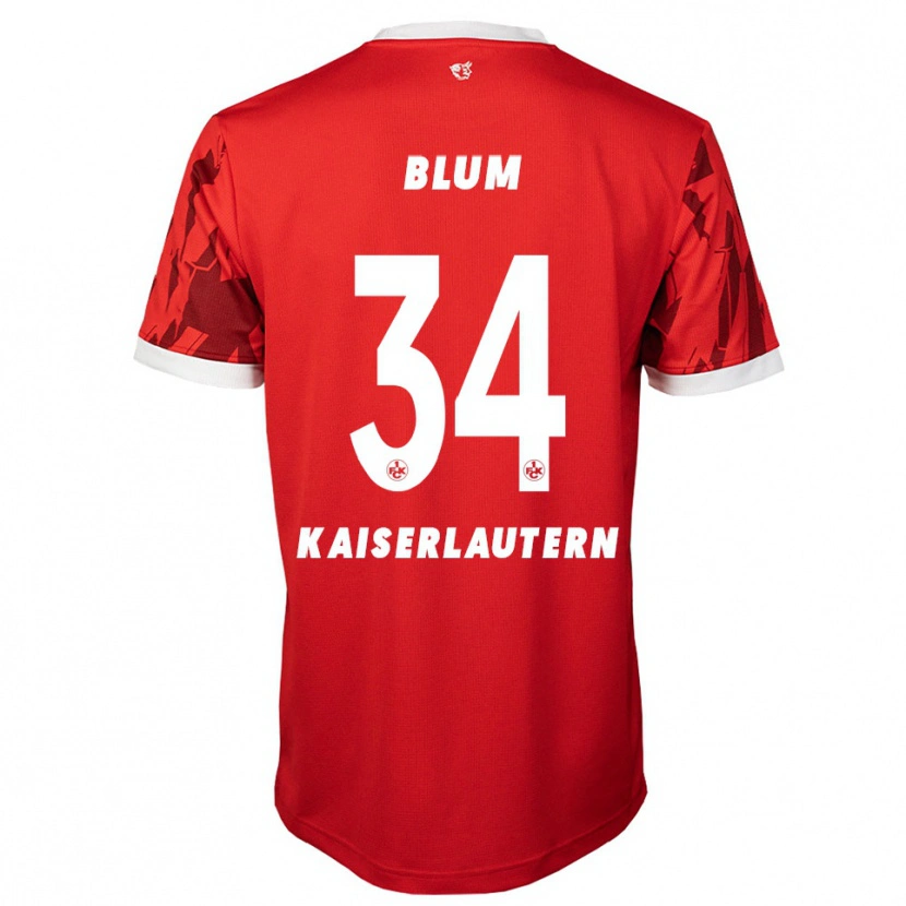 Danxen Dzieci Shawn Blum #34 Czerwono Biały Domowa Koszulka 2025/26 Koszulki Klubowe