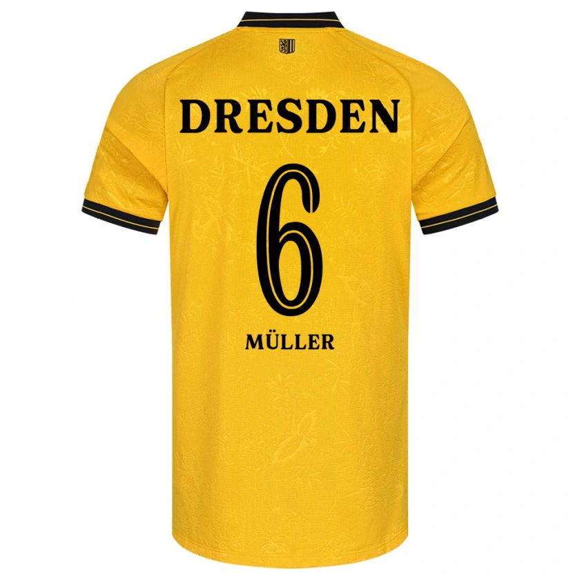 Danxen Dzieci Friedrich Müller #6 Żółto Czarny Domowa Koszulka 2025/26 Koszulki Klubowe