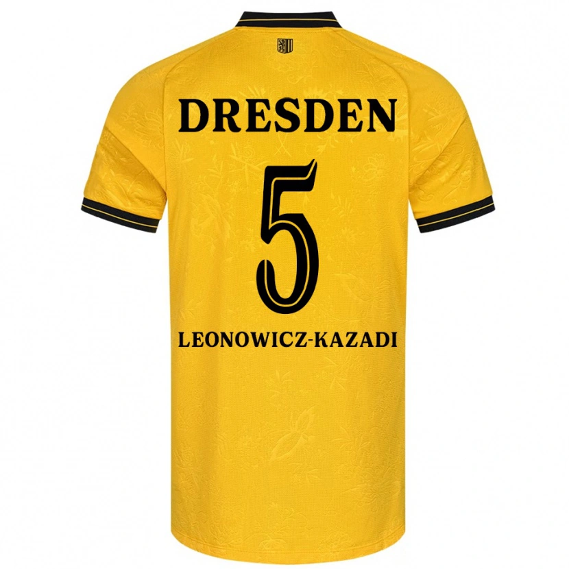 Danxen Dzieci Jonathan Leonowicz-Kazadi #5 Żółto Czarny Domowa Koszulka 2025/26 Koszulki Klubowe