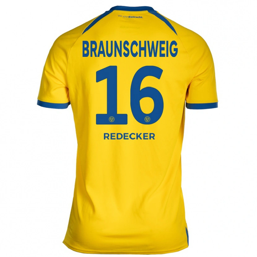 Danxen Dzieci Bastian Redecker #16 Żółto Niebieski Domowa Koszulka 2025/26 Koszulki Klubowe