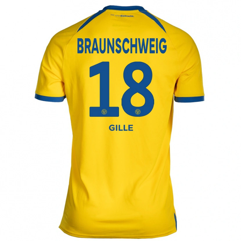 Danxen Dzieci Julien Gille #18 Żółto Niebieski Domowa Koszulka 2025/26 Koszulki Klubowe