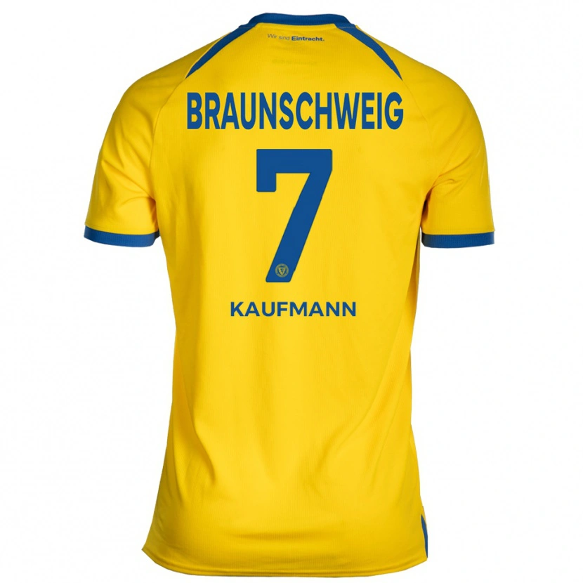Danxen Dzieci Fabio Kaufmann #7 Żółto Niebieski Domowa Koszulka 2025/26 Koszulki Klubowe