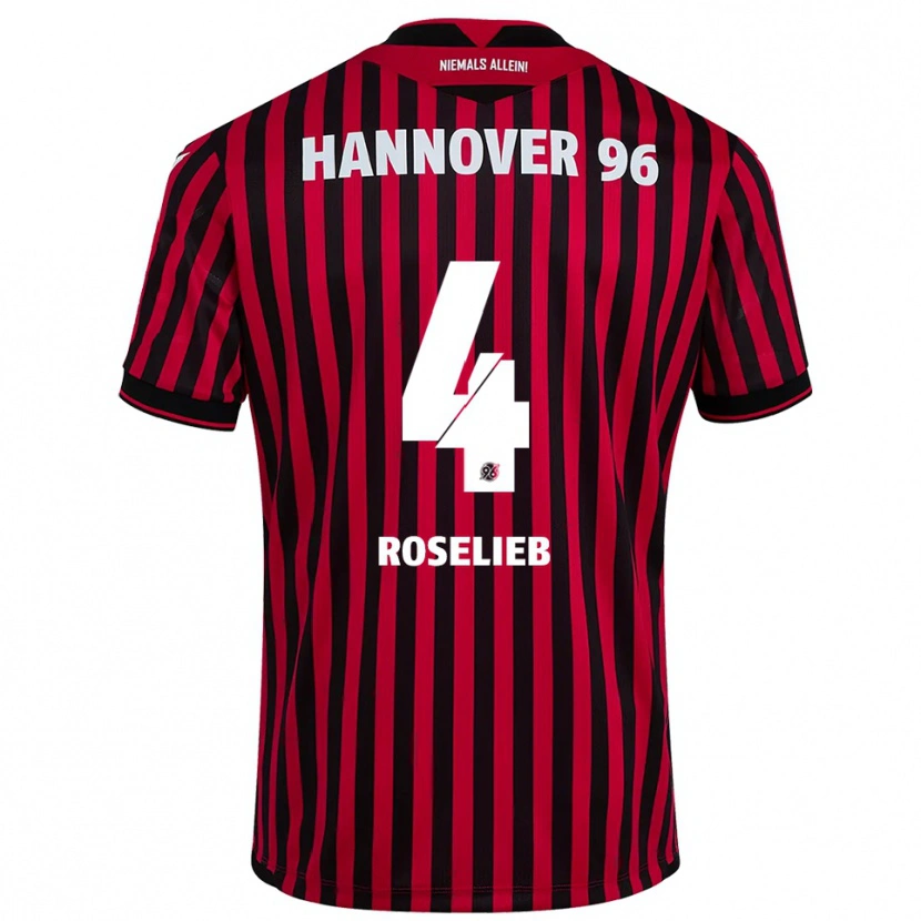 Danxen Dzieci Emil Roselieb #4 Czerwono Czarny Domowa Koszulka 2025/26 Koszulki Klubowe