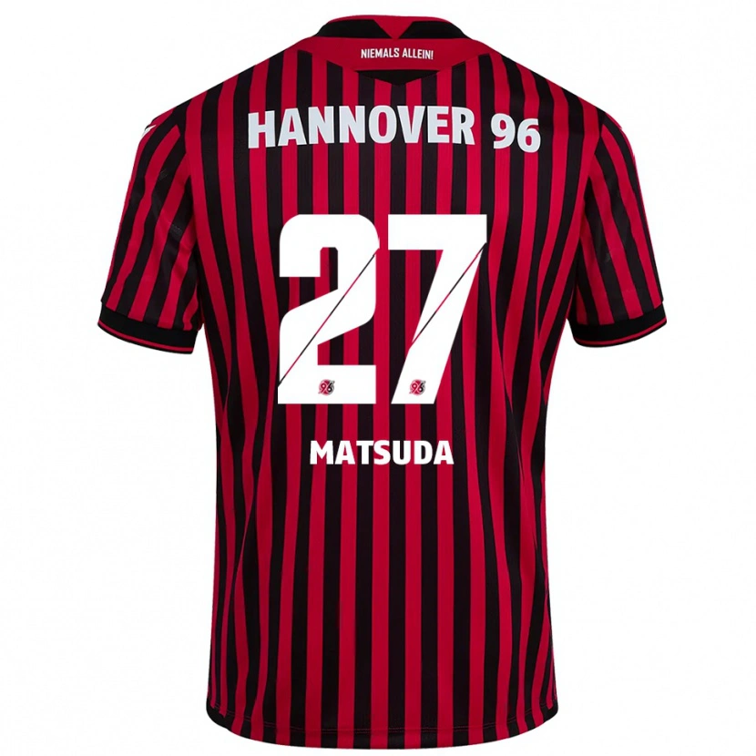 Danxen Dzieci Hayate Matsuda #27 Czerwono Czarny Domowa Koszulka 2025/26 Koszulki Klubowe