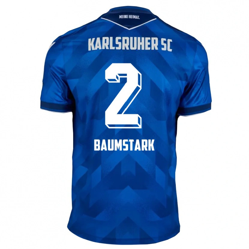 Danxen Dzieci Max Baumstark #2 Niebiesko Biały Domowa Koszulka 2025/26 Koszulki Klubowe