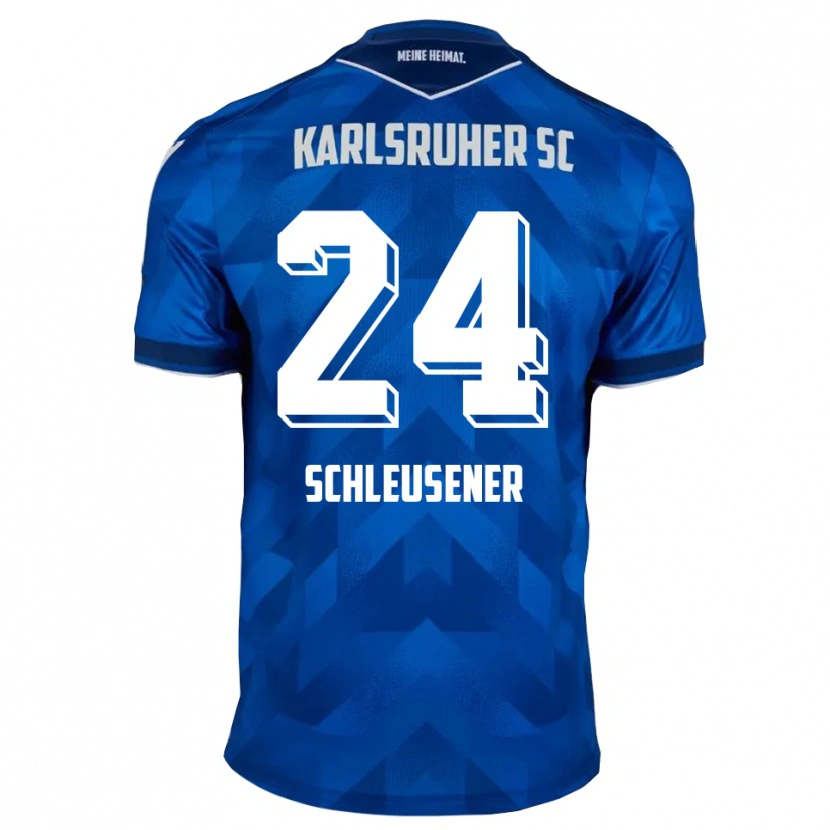 Danxen Dzieci Fabian Schleusener #24 Niebiesko Biały Domowa Koszulka 2025/26 Koszulki Klubowe