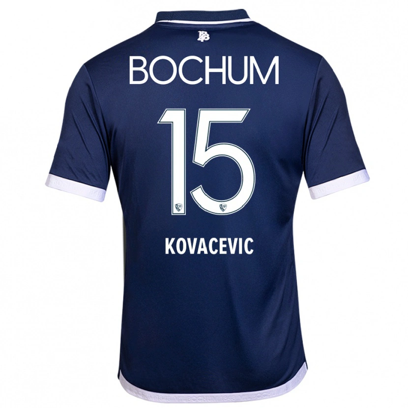 Danxen Dzieci Elhan Kovacevic #15 Granatowo Biały Domowa Koszulka 2025/26 Koszulki Klubowe