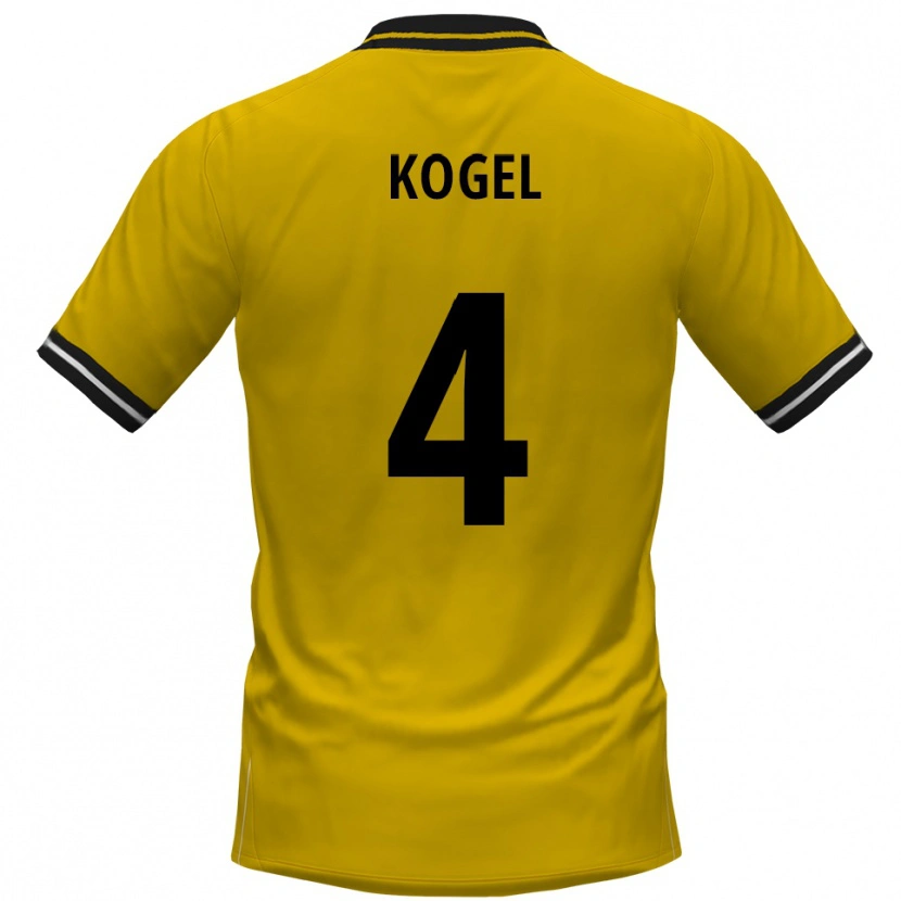 Danxen Dzieci Tobias Kogel #4 Żółto Czarny Domowa Koszulka 2025/26 Koszulki Klubowe