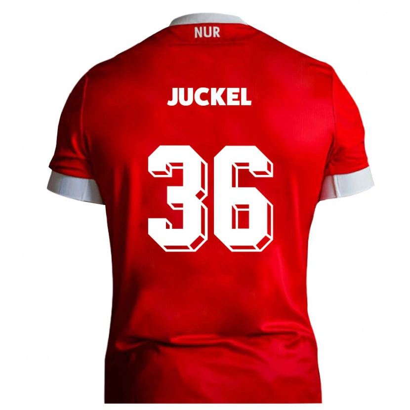 Danxen Dzieci Janis Juckel #36 Czerwono Biały Domowa Koszulka 2025/26 Koszulki Klubowe