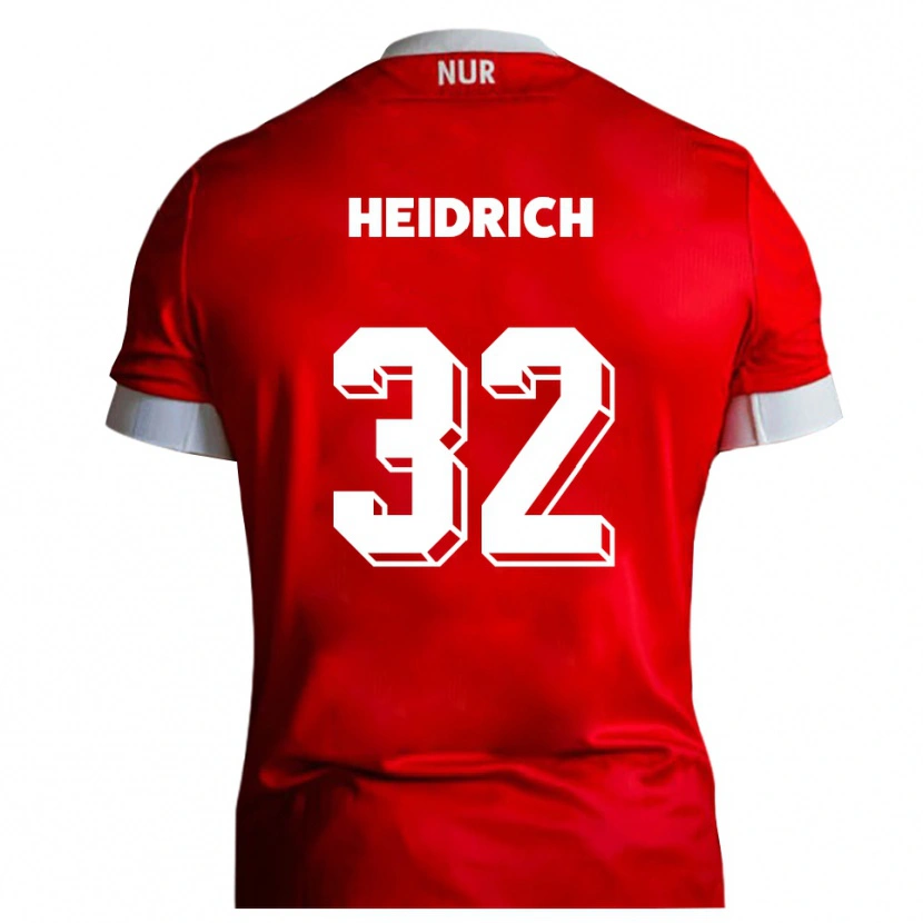Danxen Dzieci Finn Heidrich #32 Czerwono Biały Domowa Koszulka 2025/26 Koszulki Klubowe