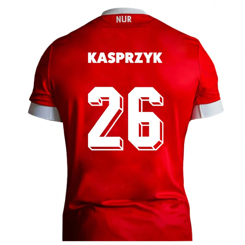 Danxen Dzieci Nicolas Kasprzyk #26 Czerwono Biały Domowa Koszulka 2025/26 Koszulki Klubowe