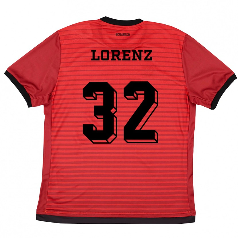 Danxen Dzieci Simon Lorenz #32 Czerwono Czarny Domowa Koszulka 2025/26 Koszulki Klubowe