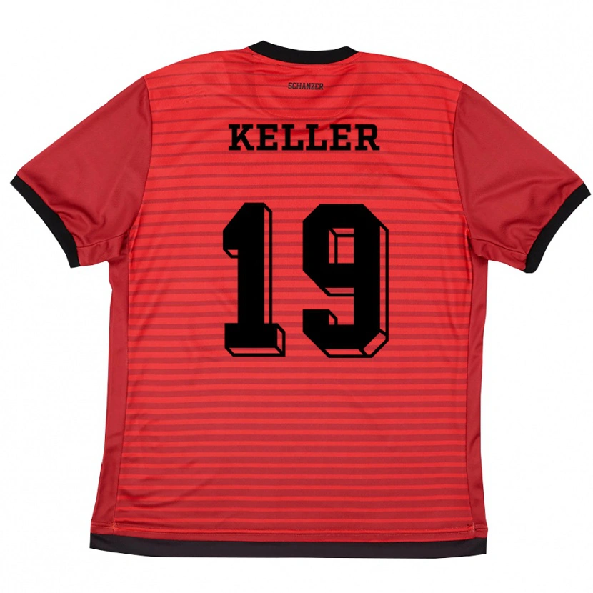 Danxen Dzieci Tom Keller #19 Czerwono Czarny Domowa Koszulka 2025/26 Koszulki Klubowe
