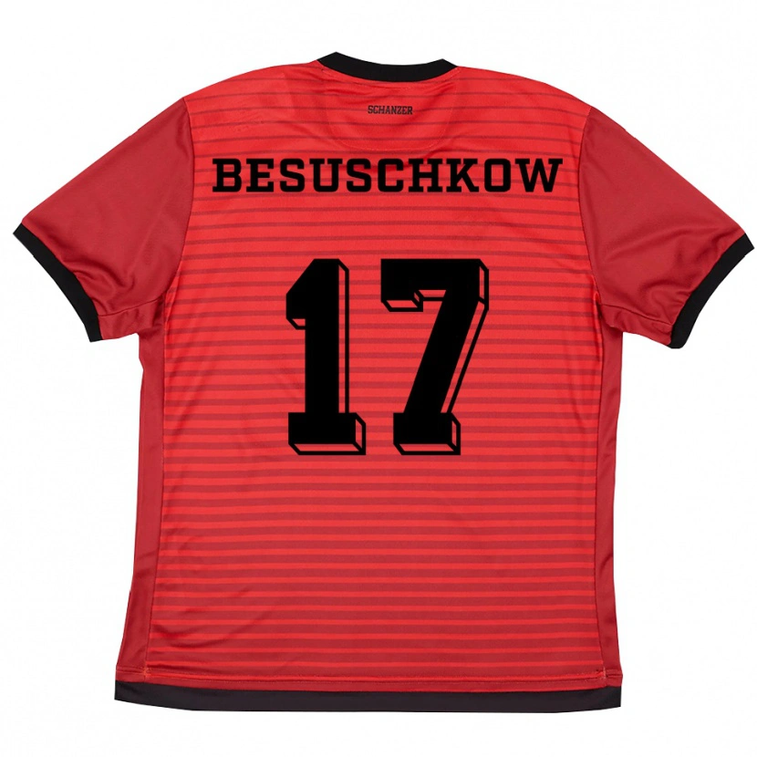 Danxen Dzieci Max Besuschkow #17 Czerwono Czarny Domowa Koszulka 2025/26 Koszulki Klubowe