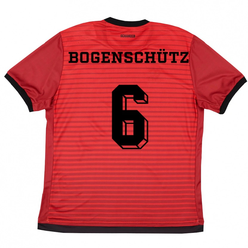 Danxen Dzieci Kerstin Bogenschütz #6 Czerwono Czarny Domowa Koszulka 2025/26 Koszulki Klubowe