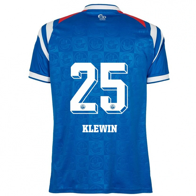 Danxen Dzieci Philipp Klewin #25 Niebiesko Biało Czerwony Domowa Koszulka 2025/26 Koszulki Klubowe