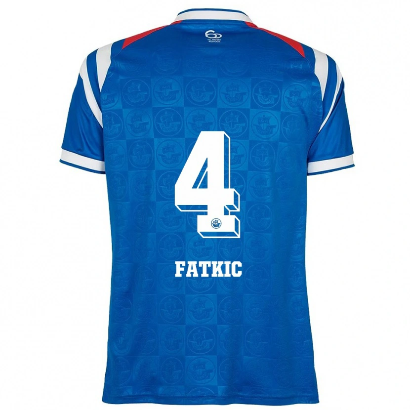 Danxen Dzieci Kenan Fatkic #4 Niebiesko Biało Czerwony Domowa Koszulka 2025/26 Koszulki Klubowe