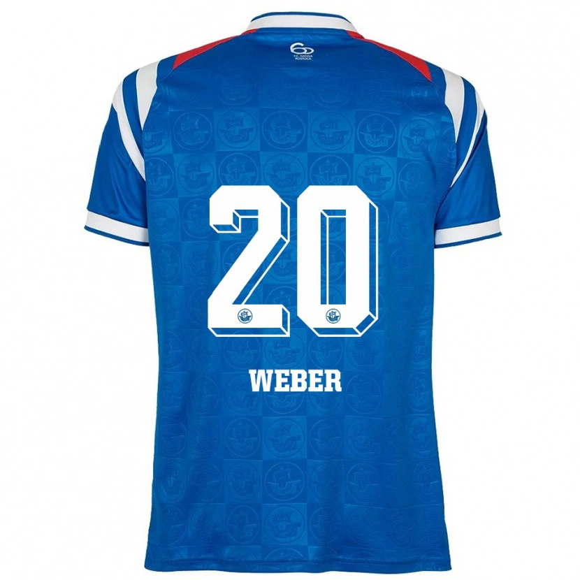 Danxen Dzieci Caden Weber #20 Niebiesko Biało Czerwony Domowa Koszulka 2025/26 Koszulki Klubowe