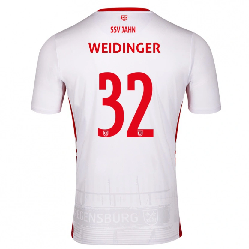 Danxen Dzieci Alexander Weidinger #32 Biało Czerwony Domowa Koszulka 2025/26 Koszulki Klubowe