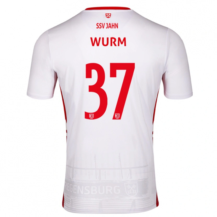 Danxen Dzieci Leopold Wurm #37 Biało Czerwony Domowa Koszulka 2025/26 Koszulki Klubowe