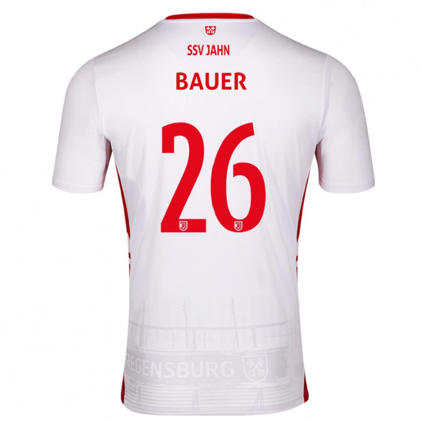 Danxen Dzieci Benedikt Bauer #26 Biało Czerwony Domowa Koszulka 2025/26 Koszulki Klubowe