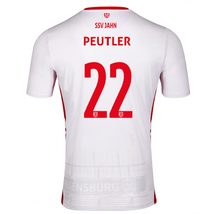 Danxen Dzieci Julio Peutler #22 Biało Czerwony Domowa Koszulka 2025/26 Koszulki Klubowe