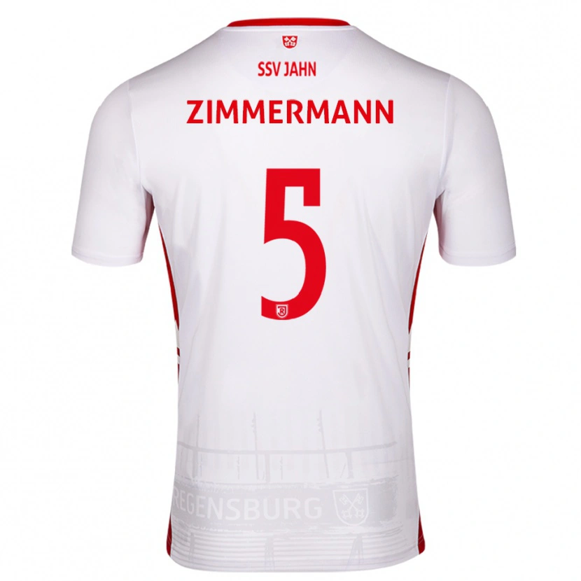 Danxen Dzieci Vitus Zimmermann #5 Biało Czerwony Domowa Koszulka 2025/26 Koszulki Klubowe