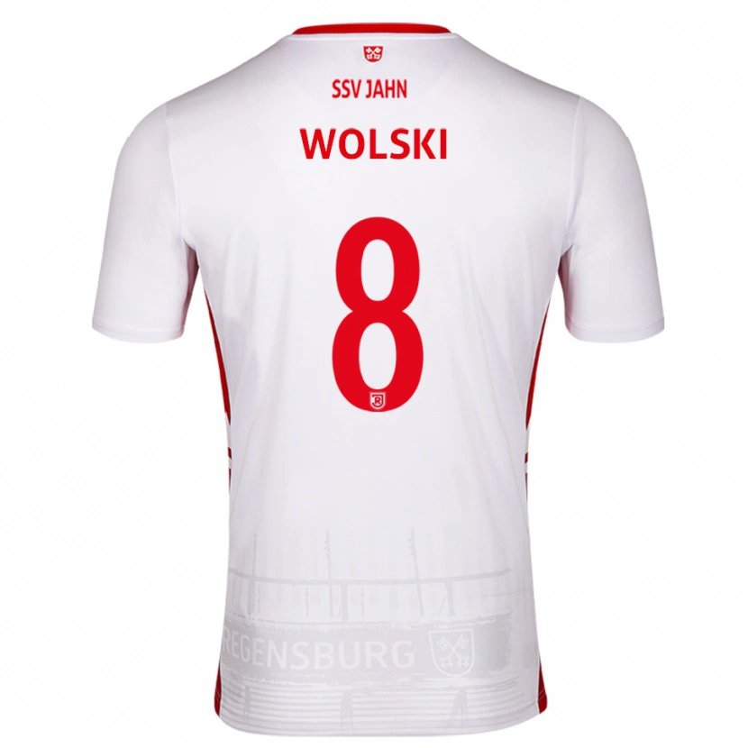 Danxen Dzieci Oliver Wolski #8 Biało Czerwony Domowa Koszulka 2025/26 Koszulki Klubowe