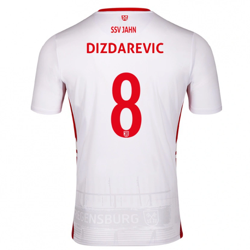 Danxen Dzieci Arian Dizdarevic #8 Biało Czerwony Domowa Koszulka 2025/26 Koszulki Klubowe