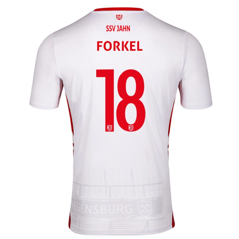 Danxen Dzieci Dustin Forkel #18 Biało Czerwony Domowa Koszulka 2025/26 Koszulki Klubowe