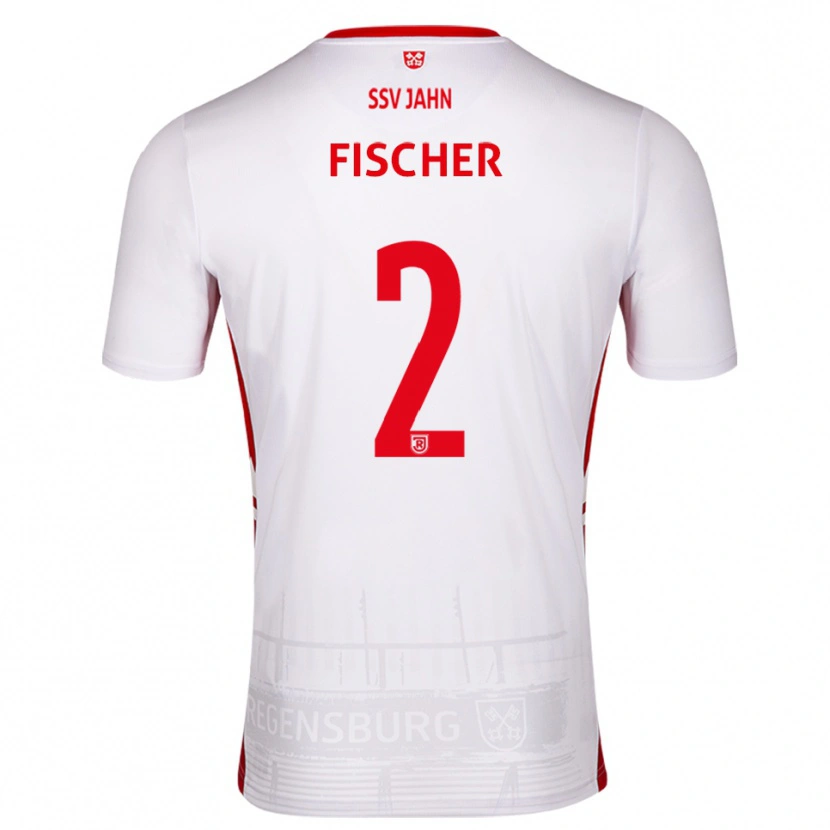 Danxen Dzieci Florian Fischer #2 Biało Czerwony Domowa Koszulka 2025/26 Koszulki Klubowe