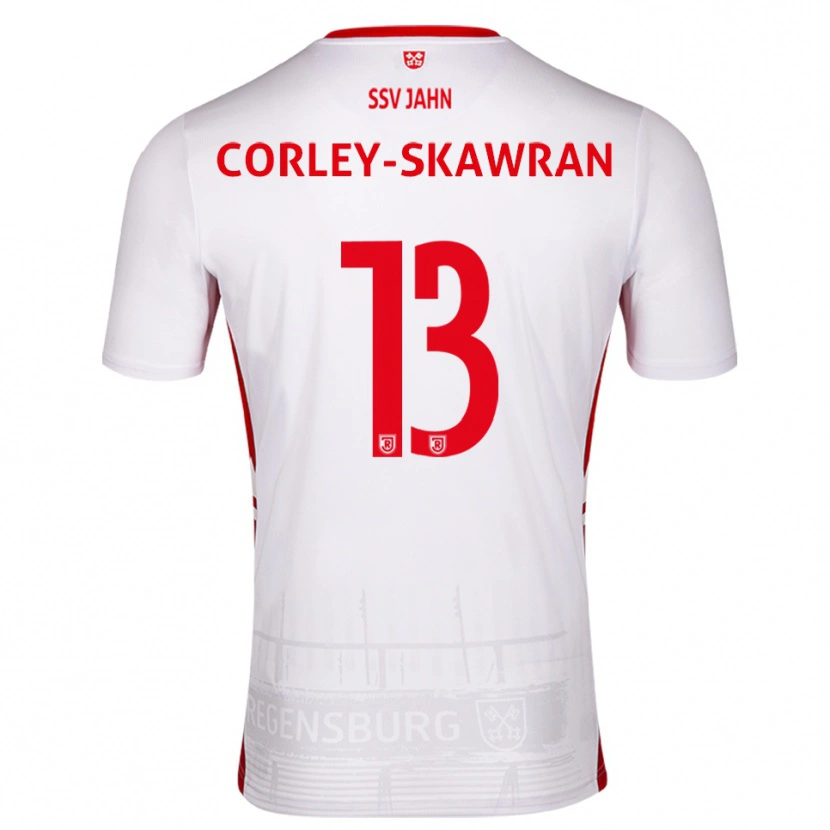 Danxen Dzieci Dorian Corley-Skawran #13 Biało Czerwony Domowa Koszulka 2025/26 Koszulki Klubowe