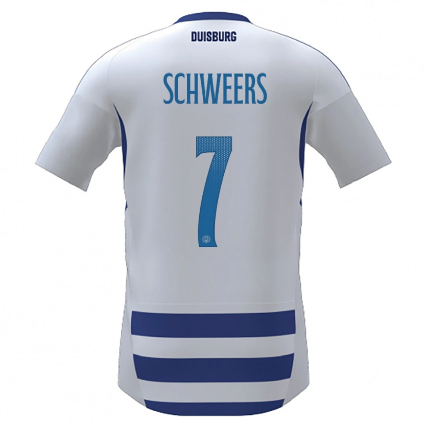 Danxen Dzieci Farah Schweers #7 Biało Niebieski Domowa Koszulka 2025/26 Koszulki Klubowe