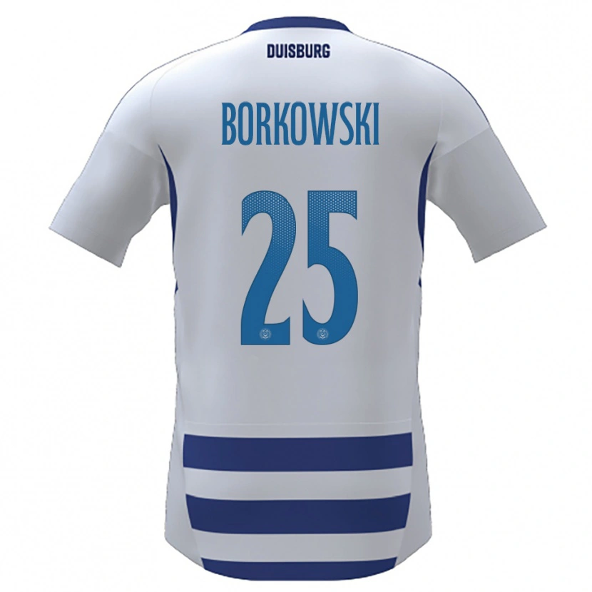 Danxen Dzieci Dennis Borkowski #25 Biało Niebieski Domowa Koszulka 2025/26 Koszulki Klubowe
