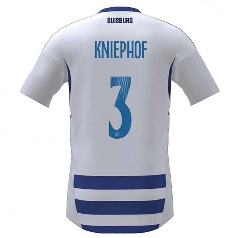Danxen Dzieci Andre Kniephof #3 Biało Niebieski Domowa Koszulka 2025/26 Koszulki Klubowe