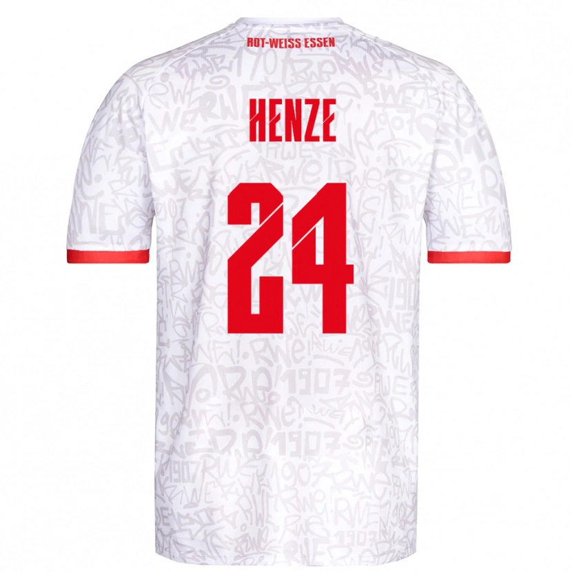 Danxen Dzieci Brandon-Louis Henze #24 Biało Czerwony Domowa Koszulka 2025/26 Koszulki Klubowe