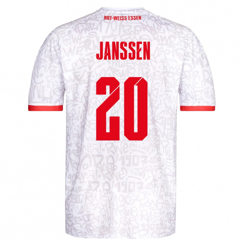 Danxen Dzieci Marek Janssen #20 Biało Czerwony Domowa Koszulka 2025/26 Koszulki Klubowe