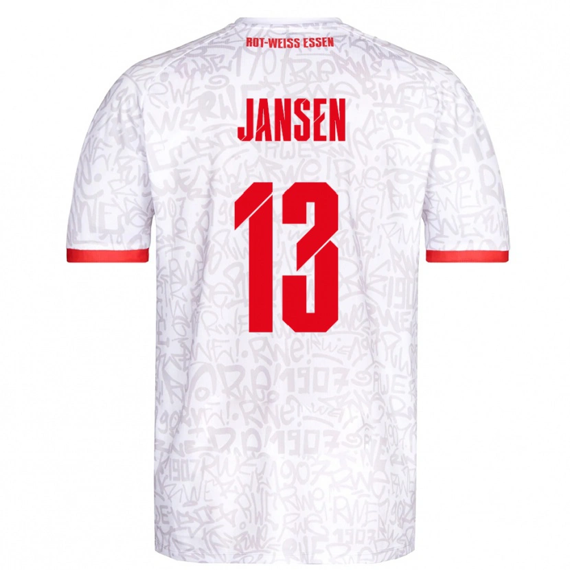 Danxen Dzieci Joshua Jansen #13 Biało Czerwony Domowa Koszulka 2025/26 Koszulki Klubowe
