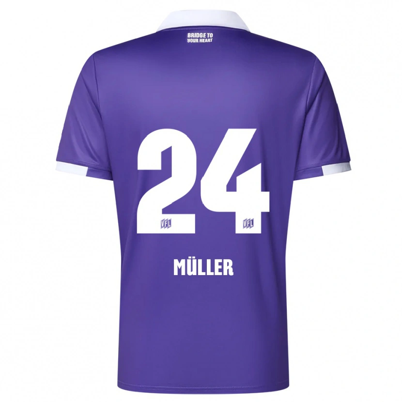 Danxen Dzieci Jannik Müller #24 Fioletowo Biały Domowa Koszulka 2025/26 Koszulki Klubowe