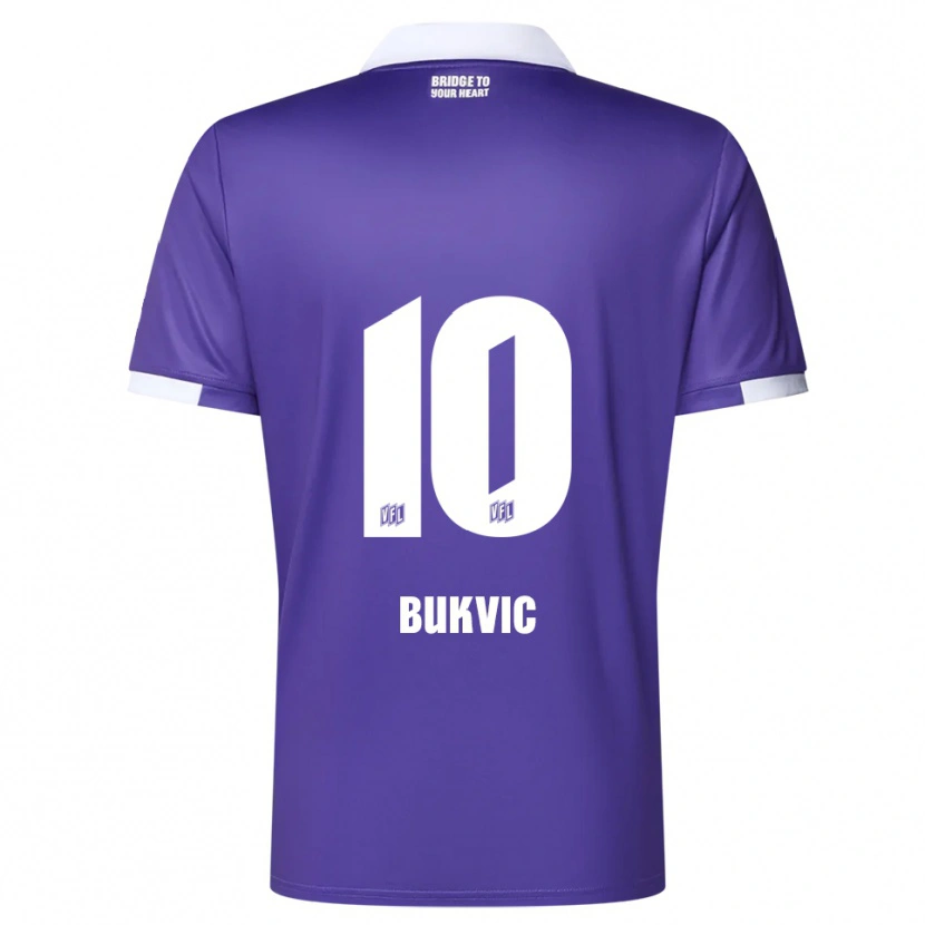 Danxen Dzieci Adem Bukvic #10 Fioletowo Biały Domowa Koszulka 2025/26 Koszulki Klubowe