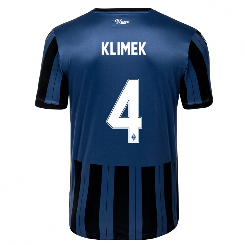 Danxen Dzieci Tom Klimek #4 Niebiesko Szaro Czarny Domowa Koszulka 2025/26 Koszulki Klubowe