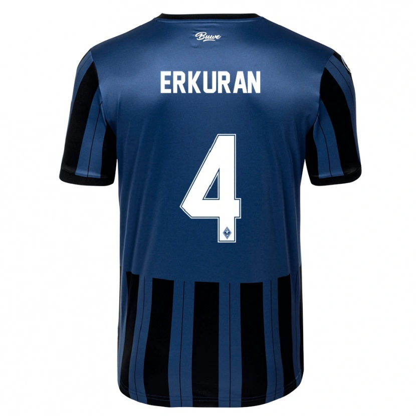 Danxen Dzieci Emirhan Erkuran #4 Niebiesko Szaro Czarny Domowa Koszulka 2025/26 Koszulki Klubowe