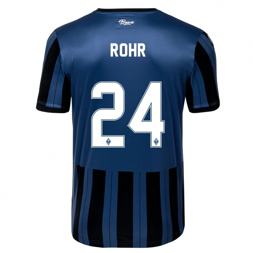 Danxen Dzieci Elijah Rohr #24 Niebiesko Szaro Czarny Domowa Koszulka 2025/26 Koszulki Klubowe
