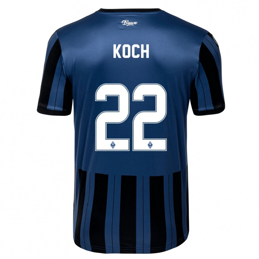 Danxen Dzieci Nico Koch #22 Niebiesko Szaro Czarny Domowa Koszulka 2025/26 Koszulki Klubowe