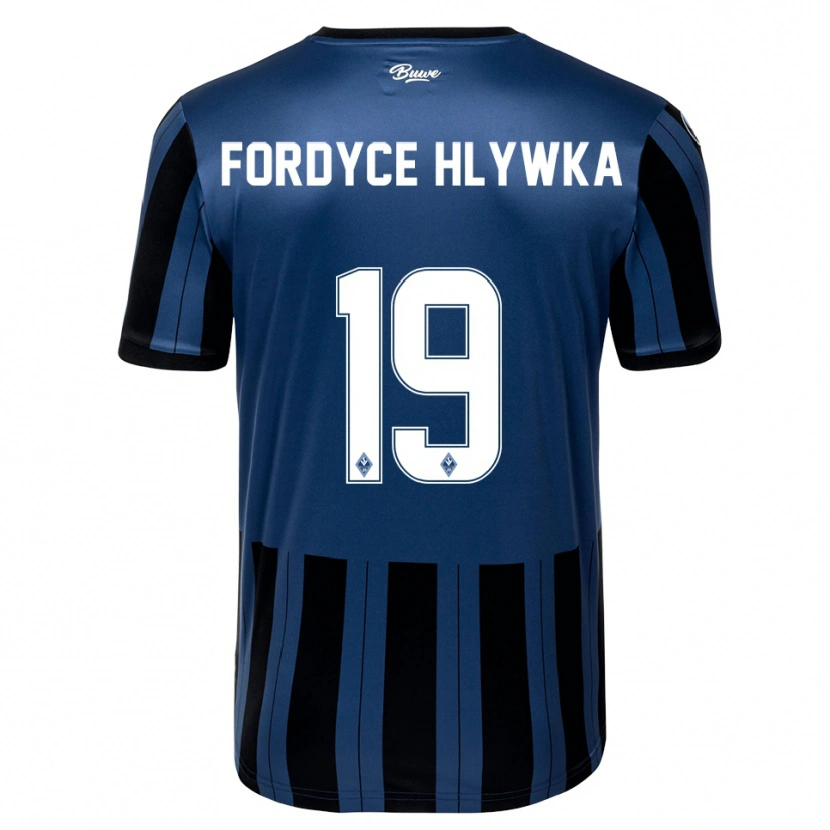 Danxen Dzieci Roen Fordyce Hlywka #19 Niebiesko Szaro Czarny Domowa Koszulka 2025/26 Koszulki Klubowe